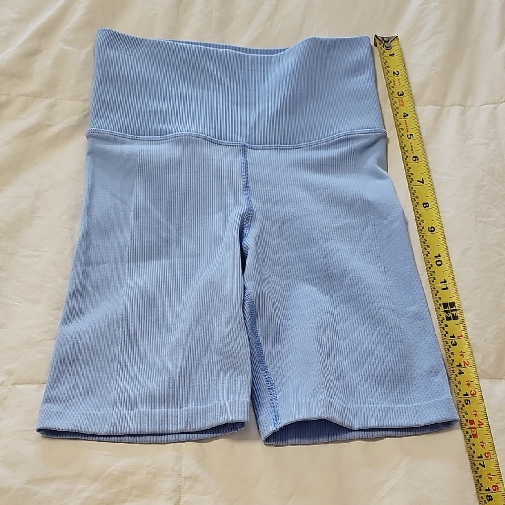 Athleta Periwinkle Ribbed Bike Shorts